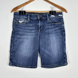 Joe’s Jeans Maggie Denim Bermuda Shorts Size 26 Blue Distressed Stretch